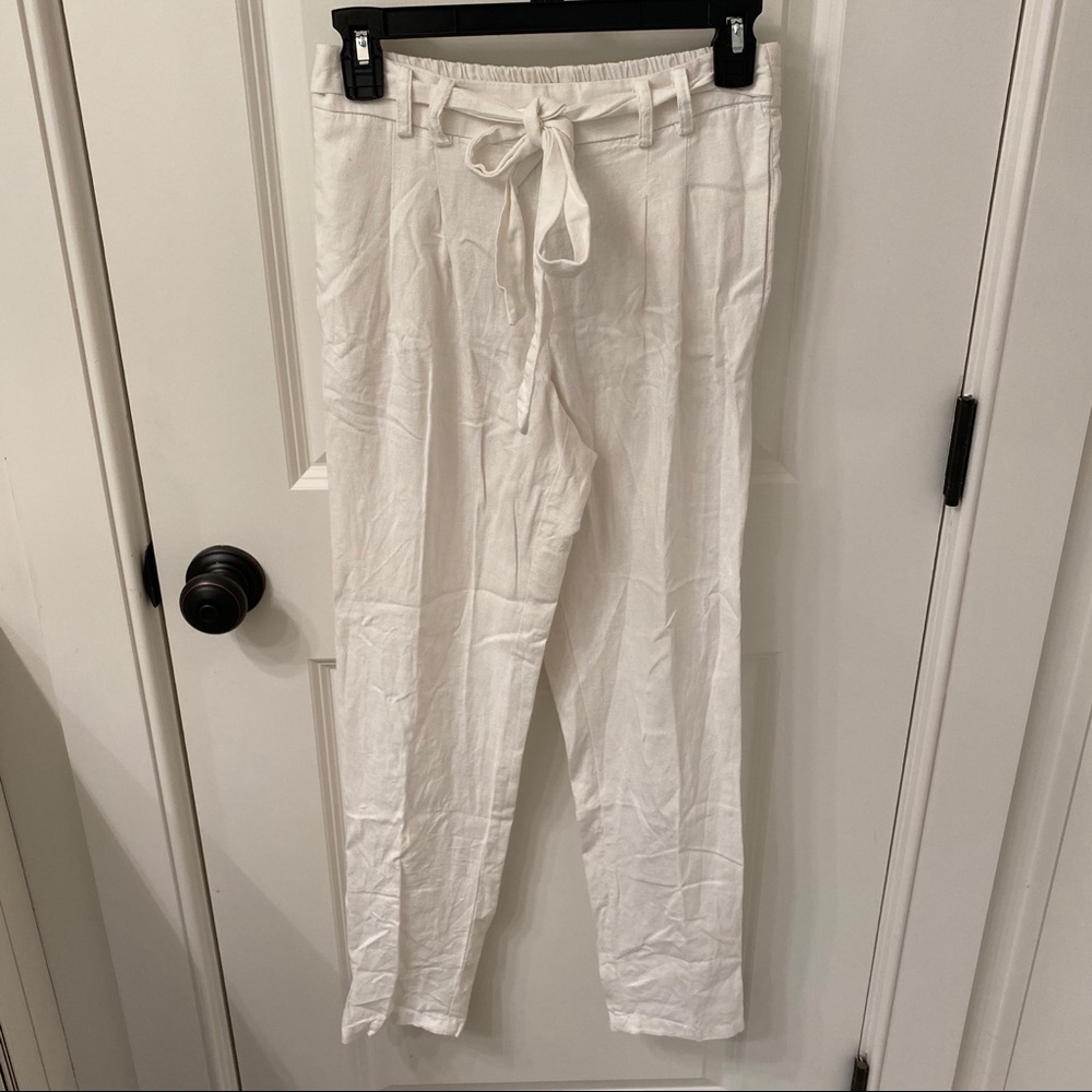 FOREVER 21 linen tapered high waisted pant